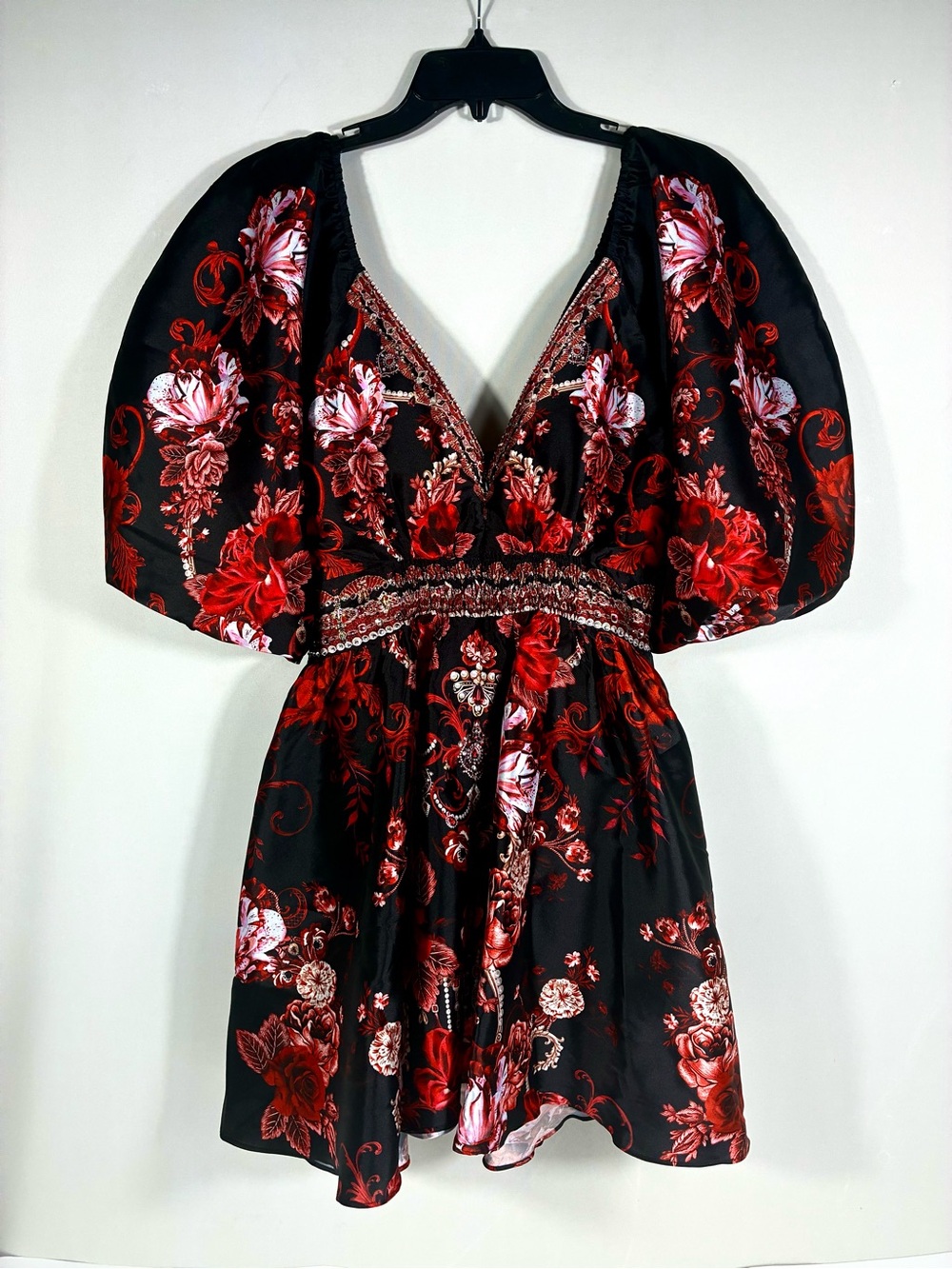 Camilla Sisterhood of the Rose Puff Sleeve Mini Dress Medium NWT - Picture 4 of 17